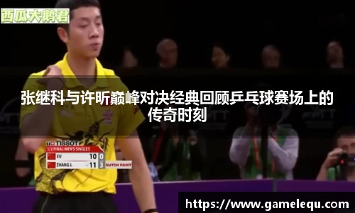 张继科与许昕巅峰对决经典回顾乒乓球赛场上的传奇时刻