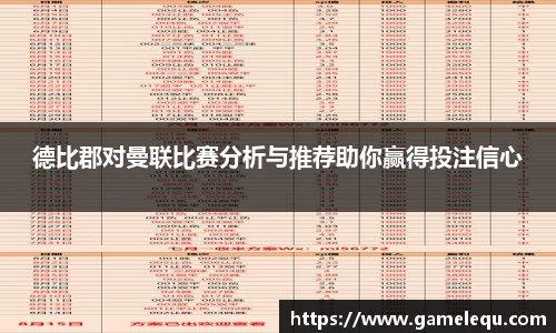 德比郡对曼联比赛分析与推荐助你赢得投注信心