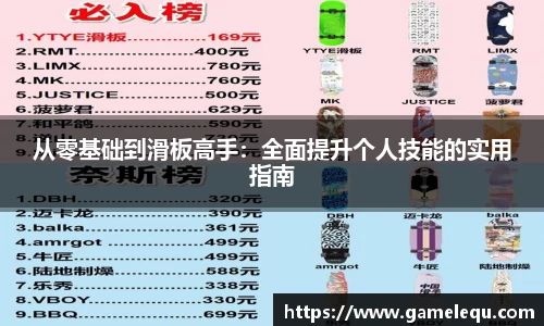 从零基础到滑板高手：全面提升个人技能的实用指南