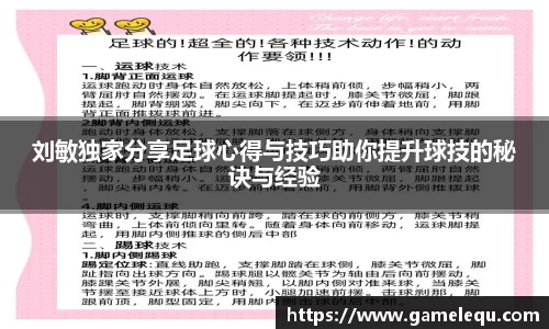 刘敏独家分享足球心得与技巧助你提升球技的秘诀与经验